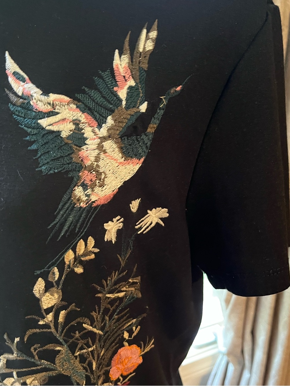 W5 Black Top embroidered